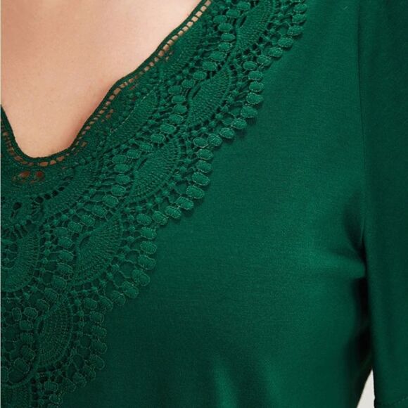 NWT BloomChic Green crochet collar top 14/XL - Picture 3 of 9